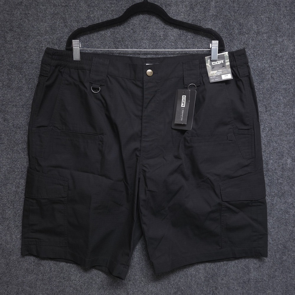 CQR Tactical Shorts Mens 42 Black Ripstop Cargo Elastic Waist Outdoor Workwear